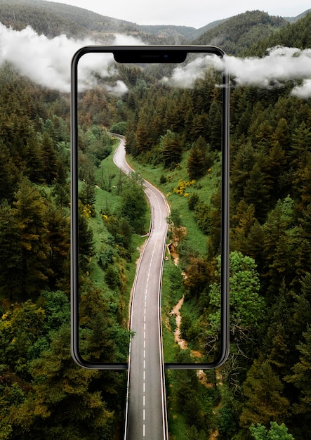 Dispositivo móvel em ambiente natural